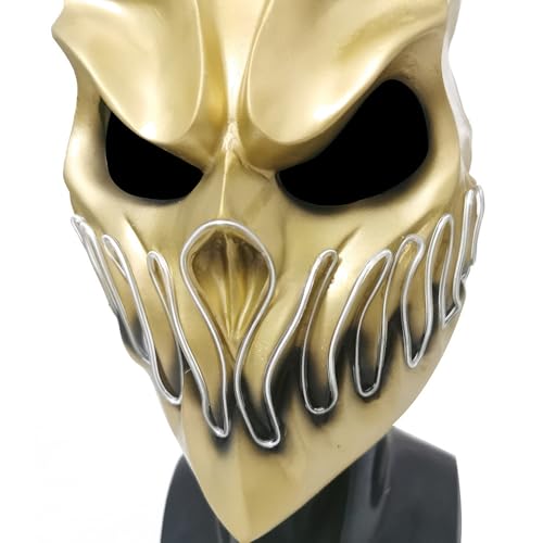 Halloween Party Propspvc Death Core Mask Son Of Darkness Mouth Movable Death Core Band Mask (Gold-Lighting)