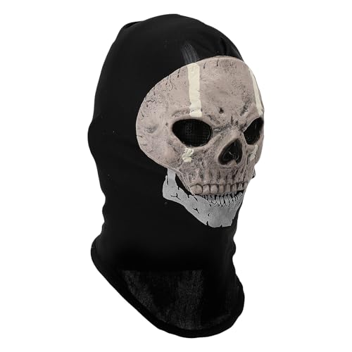 Hqroidd Ghost Mask Skull Mask Cod Mask Balaclava Full Face Headgear Halloween Costume Party Theme Prop for Men Women (Ghost Mask-C)