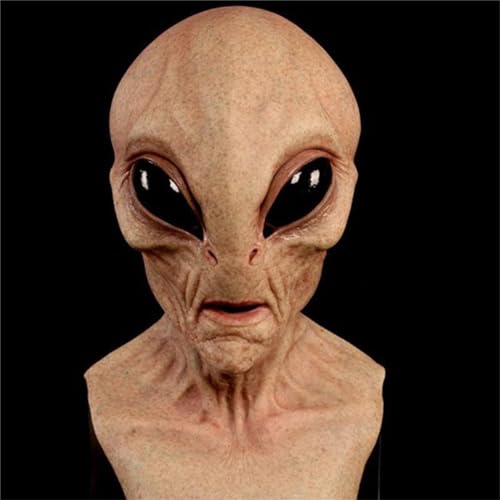 CACHW Alien mask adult Realistic Alien Mask Creepy Halloween Masks For Adult Latex Full Head Party Props Costume