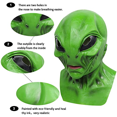 Skull Mask Halloween Halloween Alien Hood Hood Realistic Wrinkled Full Hood Cosplay Costume Props Alien Toys Halloween