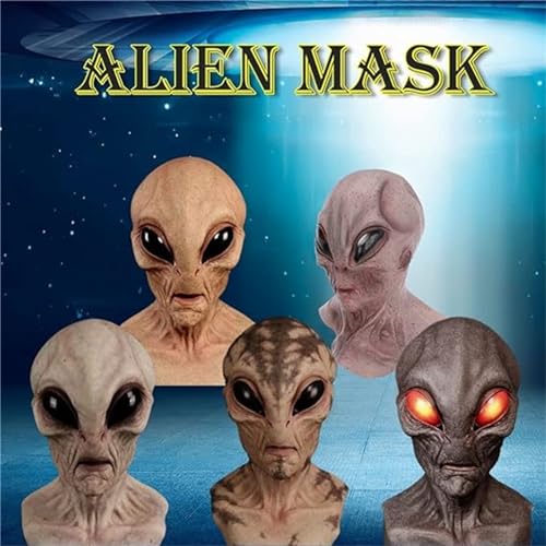 CACHW Alien mask adult Realistic Alien Mask Creepy Halloween Masks For Adult Latex Full Head Party Props Costume