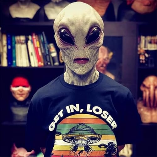 CACHW Alien mask adult Realistic Alien Mask Creepy Halloween Masks For Adult Latex Full Head Party Props Costume
