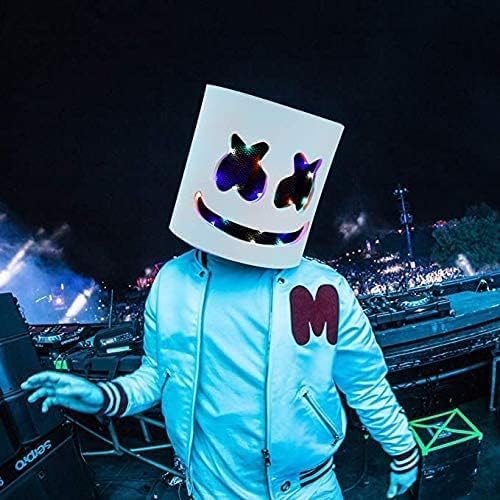 Lmuwecno DJ Mask Halloween Cosplay Adult Child Mask Novelty for Carnival Party Bar (Colourful)