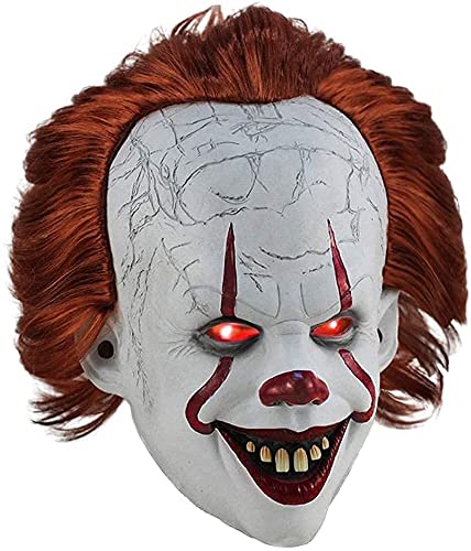 Halloween mask Scary clown mask Creepy clown mask decorated for Cosplay props (LED-Mask)