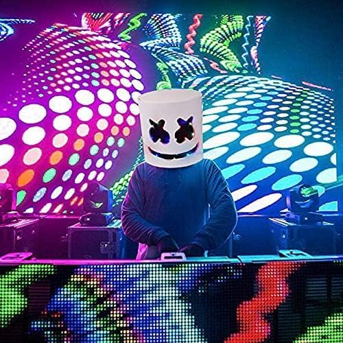 Lmuwecno DJ Mask Halloween Cosplay Adult Child Mask Novelty for Carnival Party Bar (Colourful)