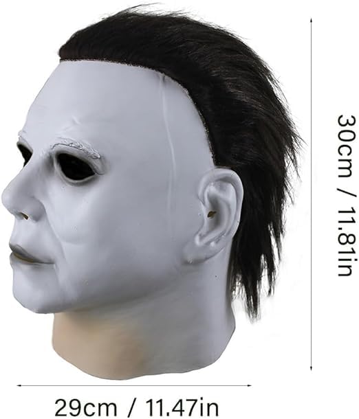 Moodmoon Michael Myers Mask,Halloween Carnival Cosplay Party Pranks Costume Props Masks Helmet For Adults or Kids (White face)