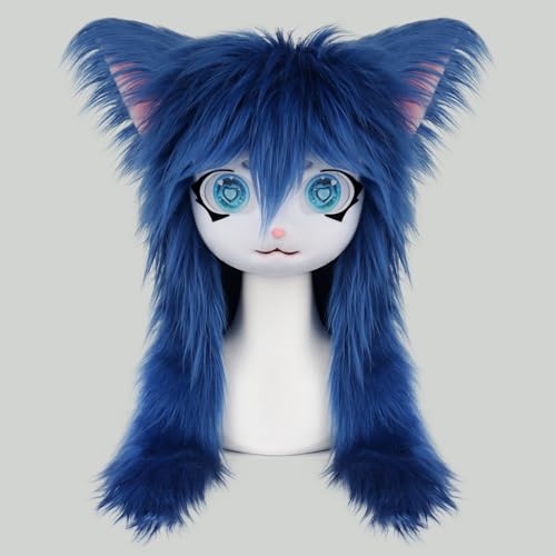 SMILETERNIT Animal Head Cat Fursuit Cut Mask Halloween Masquerade Cosplay Costume Props