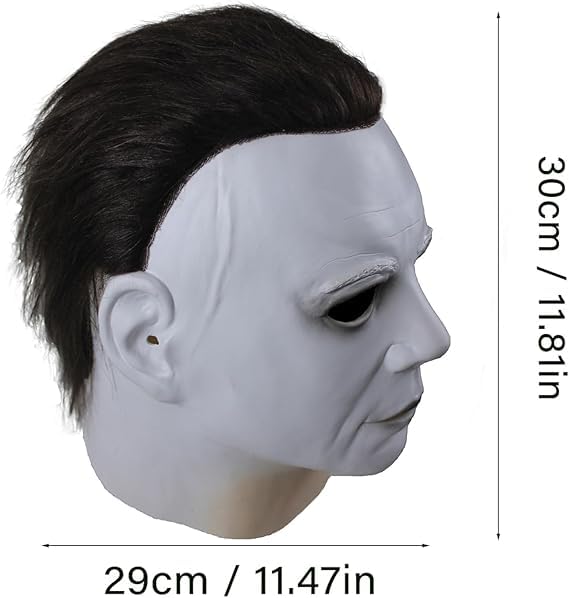 Moodmoon Michael Myers Mask,Halloween Carnival Cosplay Party Pranks Costume Props Masks Helmet For Adults or Kids (White face)