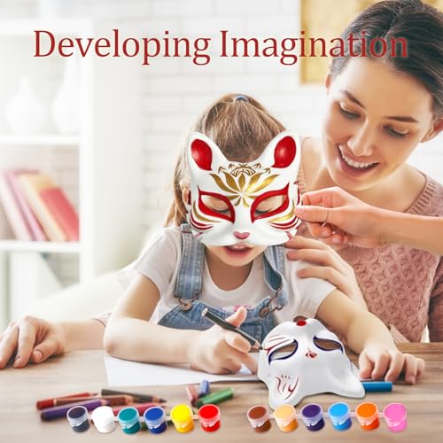 NOVEMBER SPRING 10pcs Cat Mask Therian Mask with Strap White Cat Masks to Paint DIY Halloween Mask Animal Half Facemasks Paper Blank Masks for Crafts Masquerade Cosplay Party