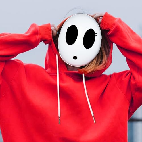 camzezy Shy Guy Mask for Halloween Cosplay Costume Full Face White Mask Game Cosplay Costume Props Accessories for Halloween