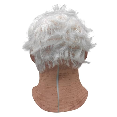 Halloween Face Old Grandpa Shaped Mask, Realistic Latex Human Wrinkle Face Mask Old Man Mask for Party Carnival Head Cover