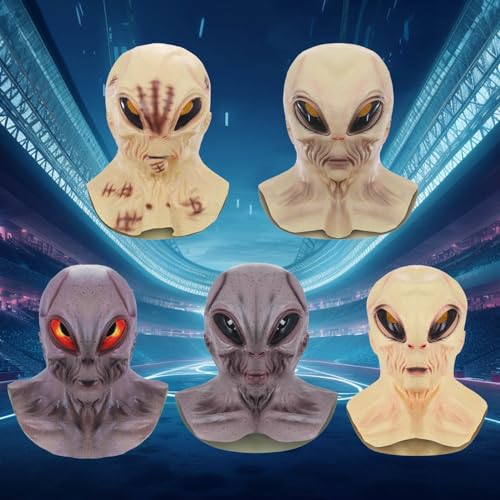 DoMyStar Halloween Alien Mask Scary Horrible Horror Alien mask Magic Mask Party Favors Halloween Costume Party Props Mask (B)