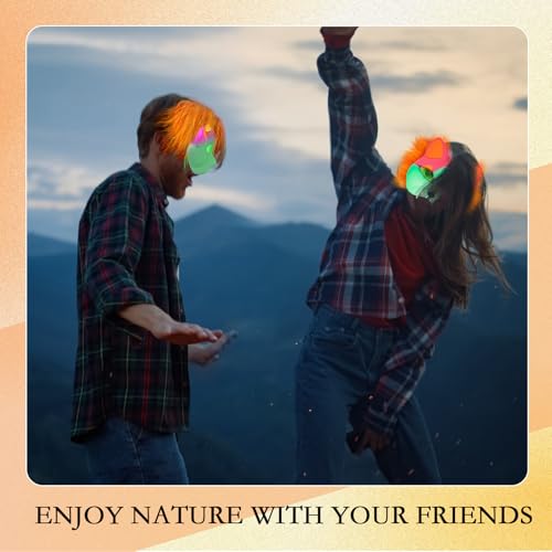 Seenelling 13 Pcs DIY Glow in the Dark Therian Mask Set Cat Fox Mask Halloween Mask Therian Stuff Gear for Masquerade Cosplay (Stylish Color)