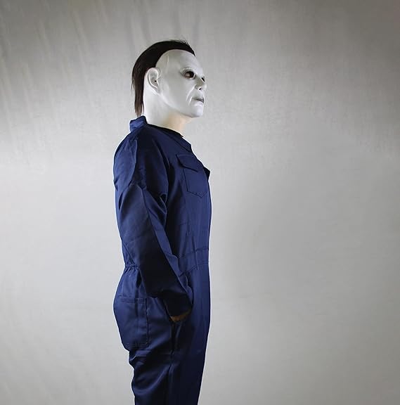 Moodmoon Michael Myers Mask,Halloween Carnival Cosplay Party Pranks Costume Props Masks Helmet For Adults or Kids (White face)