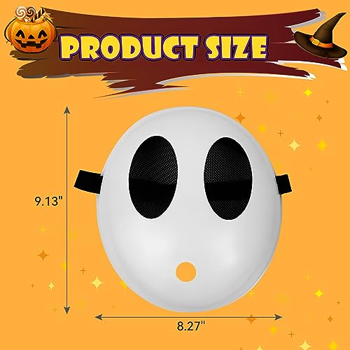 camzezy Shy Guy Mask for Halloween Cosplay Costume Full Face White Mask Game Cosplay Costume Props Accessories for Halloween