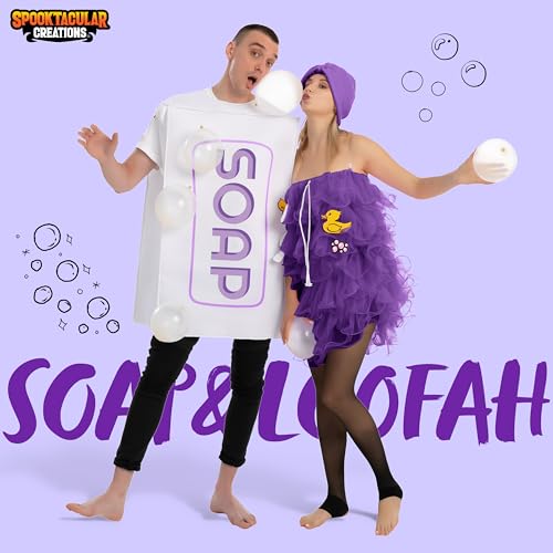 Spooktacular Creations Loofah and Soap Costume for Adult Group or Couples, Halloween Dress Up, Role-play, Carnival Cosplay