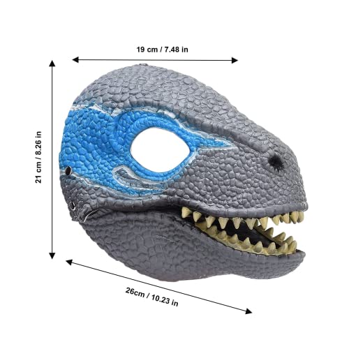 Aisstoye Dino Mask Moving Jaw Open Mouth Latex Rex Dinosaur Headgear Halloween Mask Party Cosplay Costume Mask (A1)