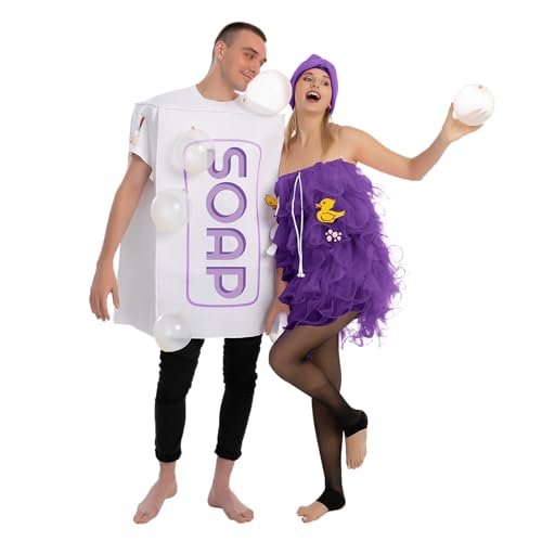 Spooktacular Creations Loofah and Soap Costume for Adult Group or Couples, Halloween Dress Up, Role-play, Carnival Cosplay