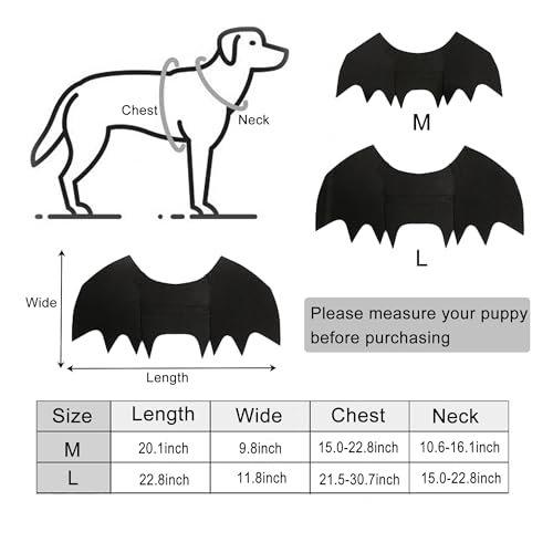 Gustach Dog Bat Costume, Cute Dog Costumes, Dog Costumes Halloween, Bat Wings for Dogs Medium