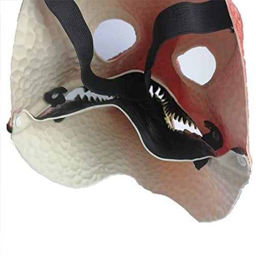 Aisstoye Dino Mask Moving Jaw Open Mouth Latex Rex Dinosaur Headgear Halloween Mask Party Cosplay Costume Mask (A1)