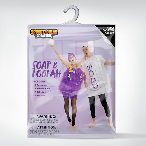 Spooktacular Creations Loofah and Soap Costume for Adult Group or Couples, Halloween Dress Up, Role-play, Carnival Cosplay