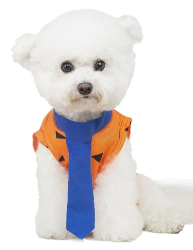Impoosy Dog Halloween Shirt with Tie Pumpin Pet Clothes Cute Puppy Halloween Costumes Dogs Jumpsuit for Small Dog Shirts (2XL)