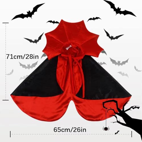 ceepdoogle Halloween Dog Costume Vampire Cape Dogs Cloak Cosplay Costume Pet Costumes Apparel Soft Fabric Interesting Design for Dog Large
