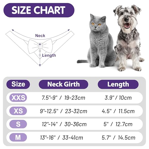 cyeollo 2 Pack Dog Halloween Tuxedo Bandanas with Bowtie, Plaid Dog Tux Collar Dog Costumes Thanksgiving Day Outfit for Small Medium Dogs, Orange M