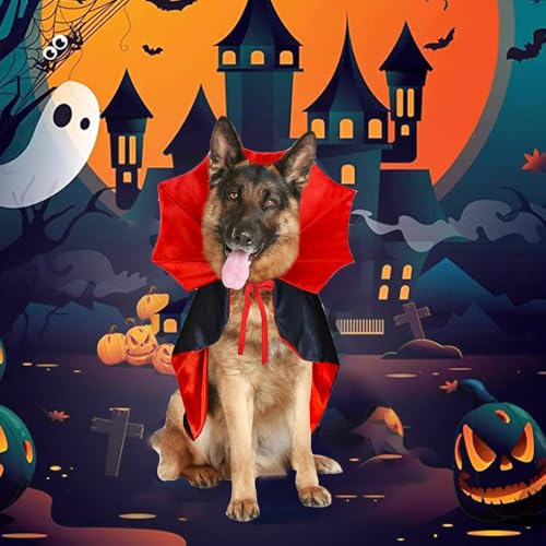 ceepdoogle Halloween Dog Costume Vampire Cape Dogs Cloak Cosplay Costume Pet Costumes Apparel Soft Fabric Interesting Design for Dog Large