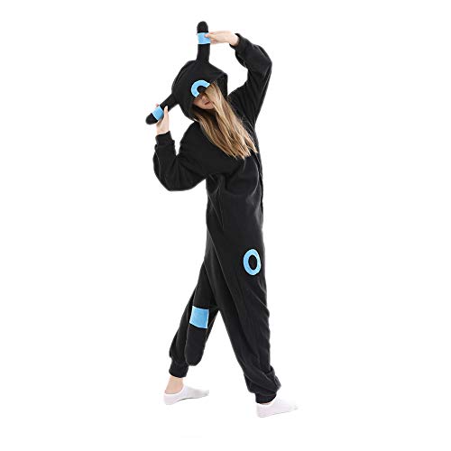 OGU' DEAL Unisex Adult Animal Onesie Pajamas Charactor Role Play Hallooween Cosplay Homewear Sleepwear Costume for Women Black