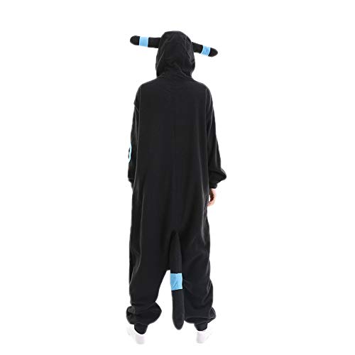 OGU' DEAL Unisex Adult Animal Onesie Pajamas Charactor Role Play Hallooween Cosplay Homewear Sleepwear Costume for Women Black
