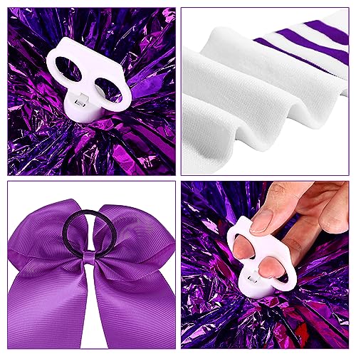 Toulite 4 Pcs Girls Cheerleader Costume Outfit Set Fancy Dress for Kids Halloween Sport Game (Purple,11-12 Years)