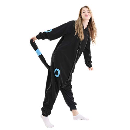 OGU' DEAL Unisex Adult Animal Onesie Pajamas Charactor Role Play Hallooween Cosplay Homewear Sleepwear Costume for Women Black