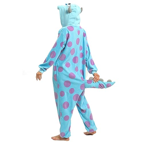 NAITOKE Adult Animal Onesie Halloween Costume Cosplay One-Piece Pajamas Women Man Teens Blue Purple