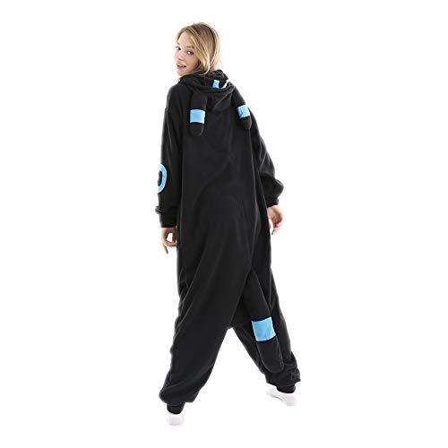 OGU' DEAL Unisex Adult Animal Onesie Pajamas Charactor Role Play Hallooween Cosplay Homewear Sleepwear Costume for Women Black