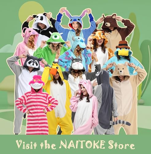 NAITOKE Adult Animal Onesie Halloween Costume Cosplay One-Piece Pajamas Women Man Teens Blue Purple