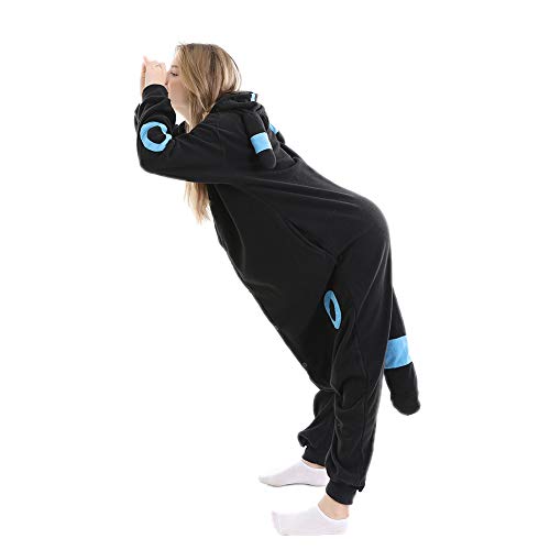 OGU' DEAL Unisex Adult Animal Onesie Pajamas Charactor Role Play Hallooween Cosplay Homewear Sleepwear Costume for Women Black