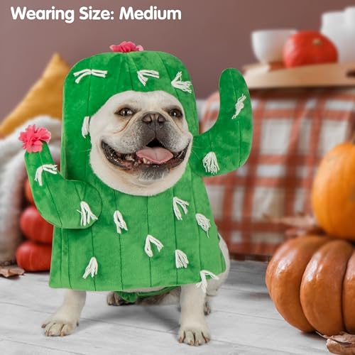 cyeollo Large Dog Costume Cute Cactus Dog Cosplay Funny Costumes Halloween Dog Clothes Holiday Party Outfits for Small Medium Large Dogs, L