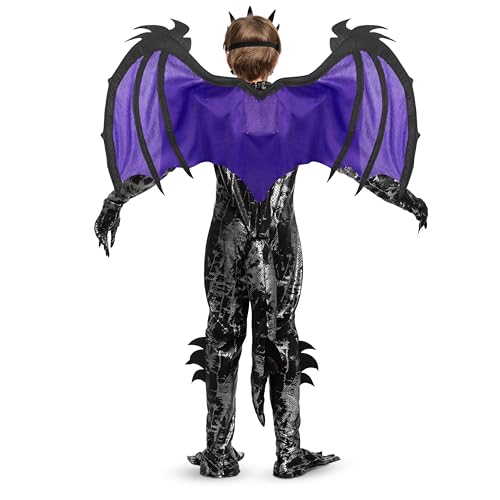 Spooktacular Creations Halloween Kids Purple Dragon Costume, Boys Dragon Wings, Tail and Mask Set for Halloween Dress Up