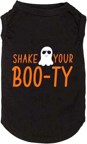 SUEOSU Halloween Dog Shirt for Pet Clothes Halloween Skeleton Hoodies Glowing Skull Cute Shirt Breathable Stretchy Costumes (black5, Medium)