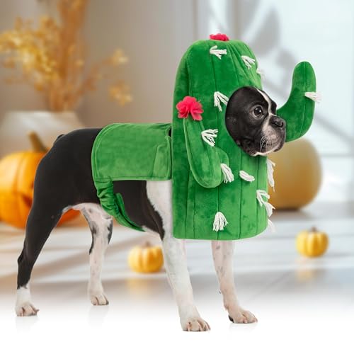 cyeollo Large Dog Costume Cute Cactus Dog Cosplay Funny Costumes Halloween Dog Clothes Holiday Party Outfits for Small Medium Large Dogs, L