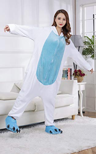 Honeystore Unisex Warm Sleepwear Adult Cosplay Rabbit Pajamas Costume Homewear Blue 01 S