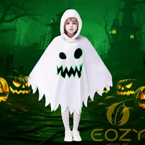 EOZY White Ghost Costume Kids Girls Halloween Scary Cosplay Fancy Dress 4-6 Years