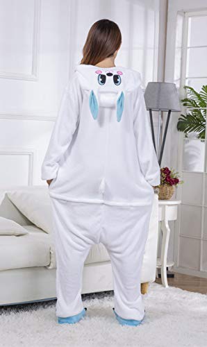 Honeystore Unisex Warm Sleepwear Adult Cosplay Rabbit Pajamas Costume Homewear Blue 01 S