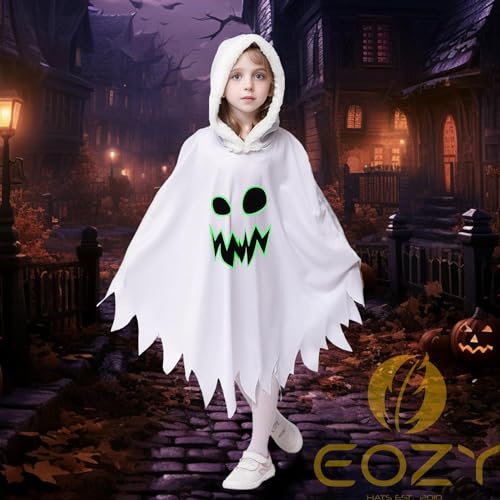EOZY White Ghost Costume Kids Girls Halloween Scary Cosplay Fancy Dress 4-6 Years
