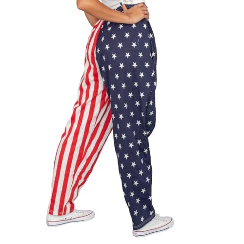 USA American Flag Pajamas Pants Patriotic Stars and Stripes Lounge Halloween Costume Cosplay