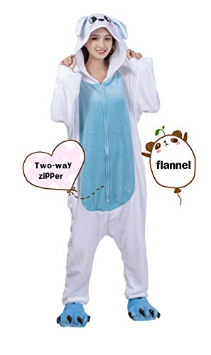 Honeystore Unisex Warm Sleepwear Adult Cosplay Rabbit Pajamas Costume Homewear Blue 01 S