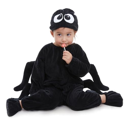 HSCTEK Toddler Spider Costume, Baby Spider Cosplay Boys Girls, Infant Halloween Onesie Costume Newborn 4T
