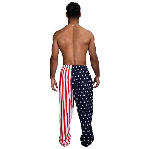 USA American Flag Pajamas Pants Patriotic Stars and Stripes Lounge Halloween Costume Cosplay