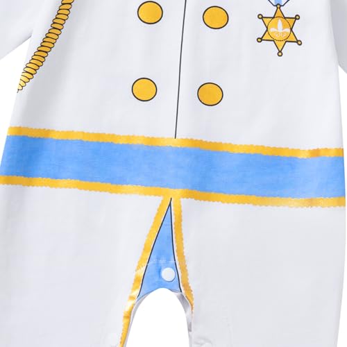 Kewlent Baby Boy Prince Charming Costume Infant Halloween Medieval Royal Prince Romper With Crown (12-18M, White)